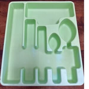 Vintage Rubbermaid Seafoam Green Silverware Tray Kitchen Drawer Organizer